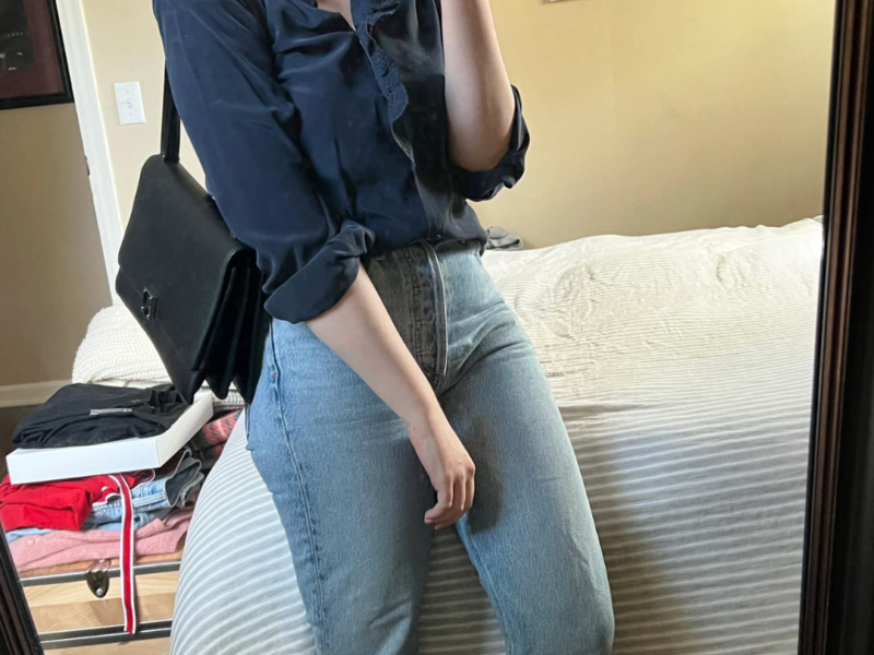 Sezane Chlo Shirt in Navy review