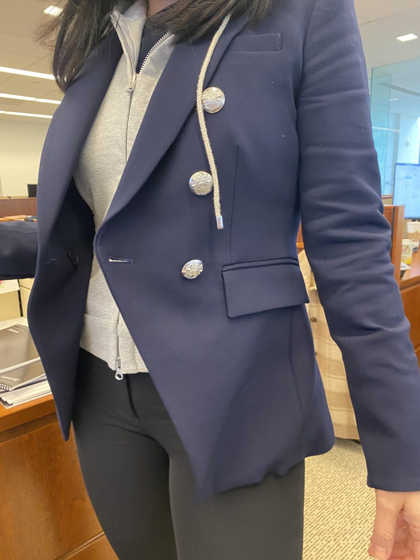 Veronica Beard Miller Dickey Jacket - Navy with Silver Buttons review