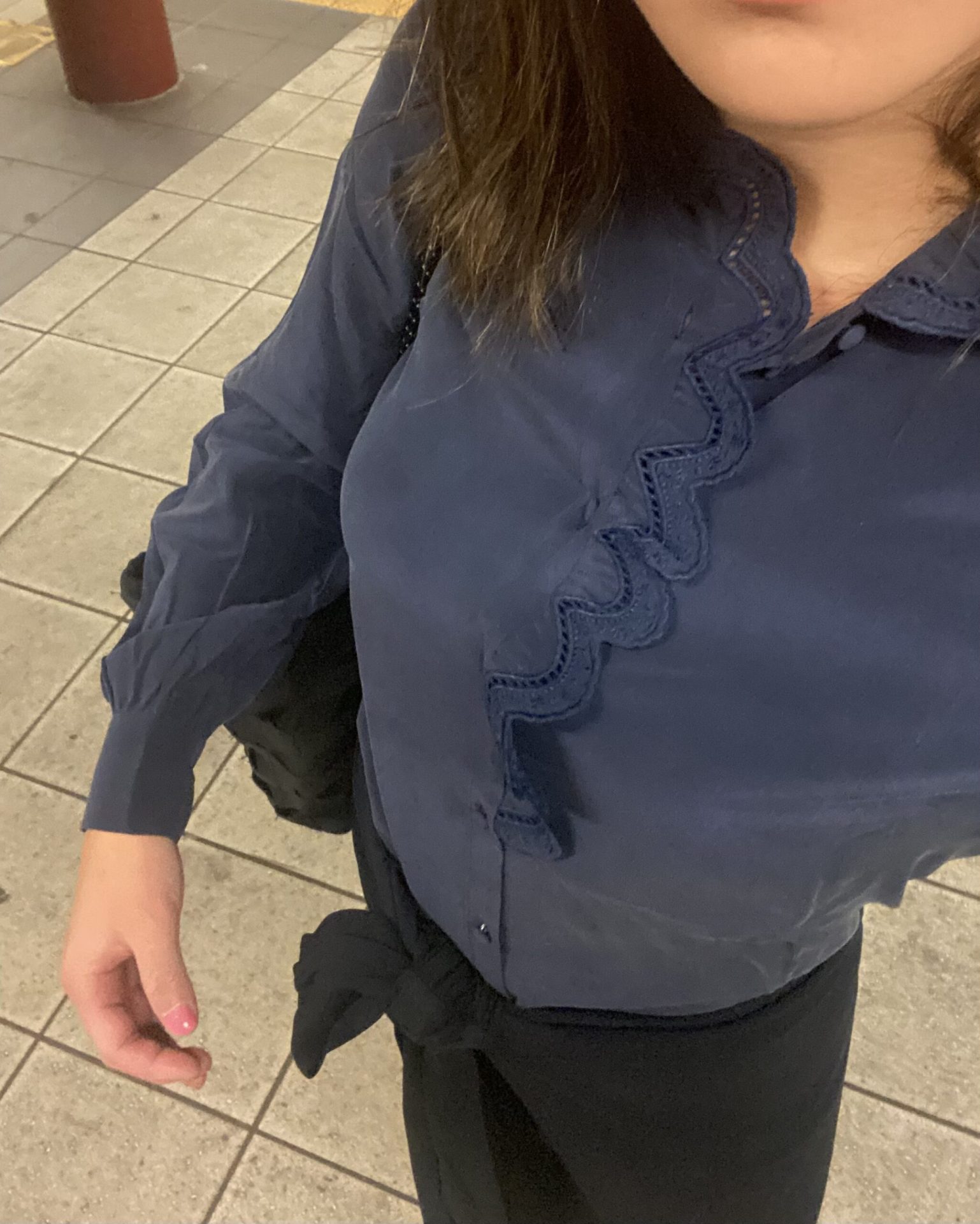 Sezane Chlo Shirt in Navy